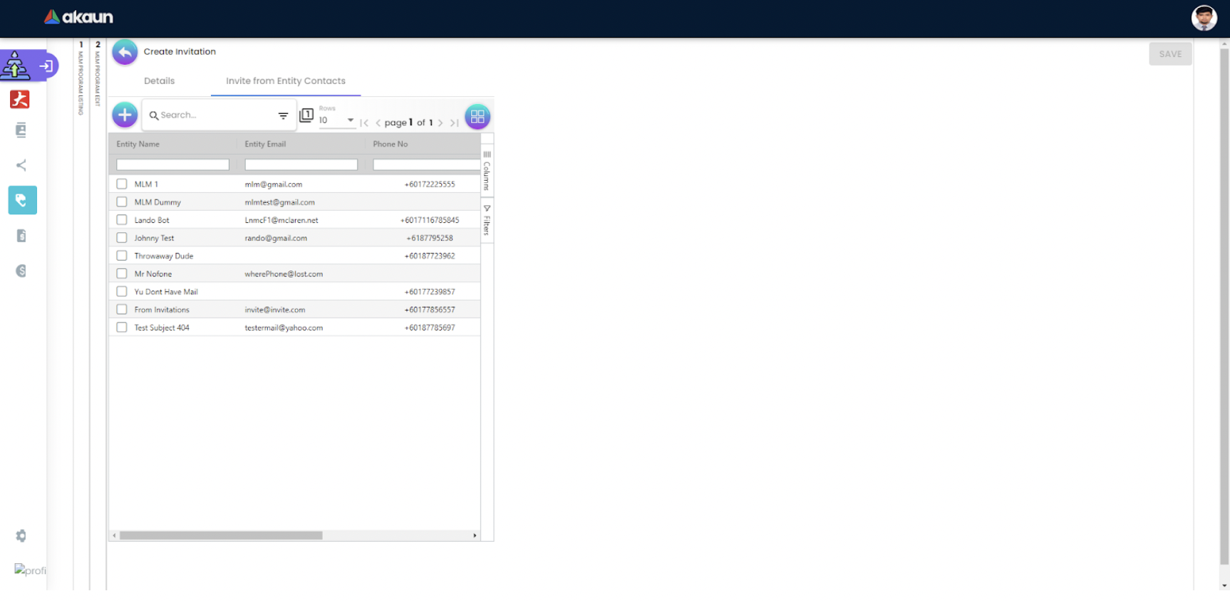 Invite From Entity Contacts