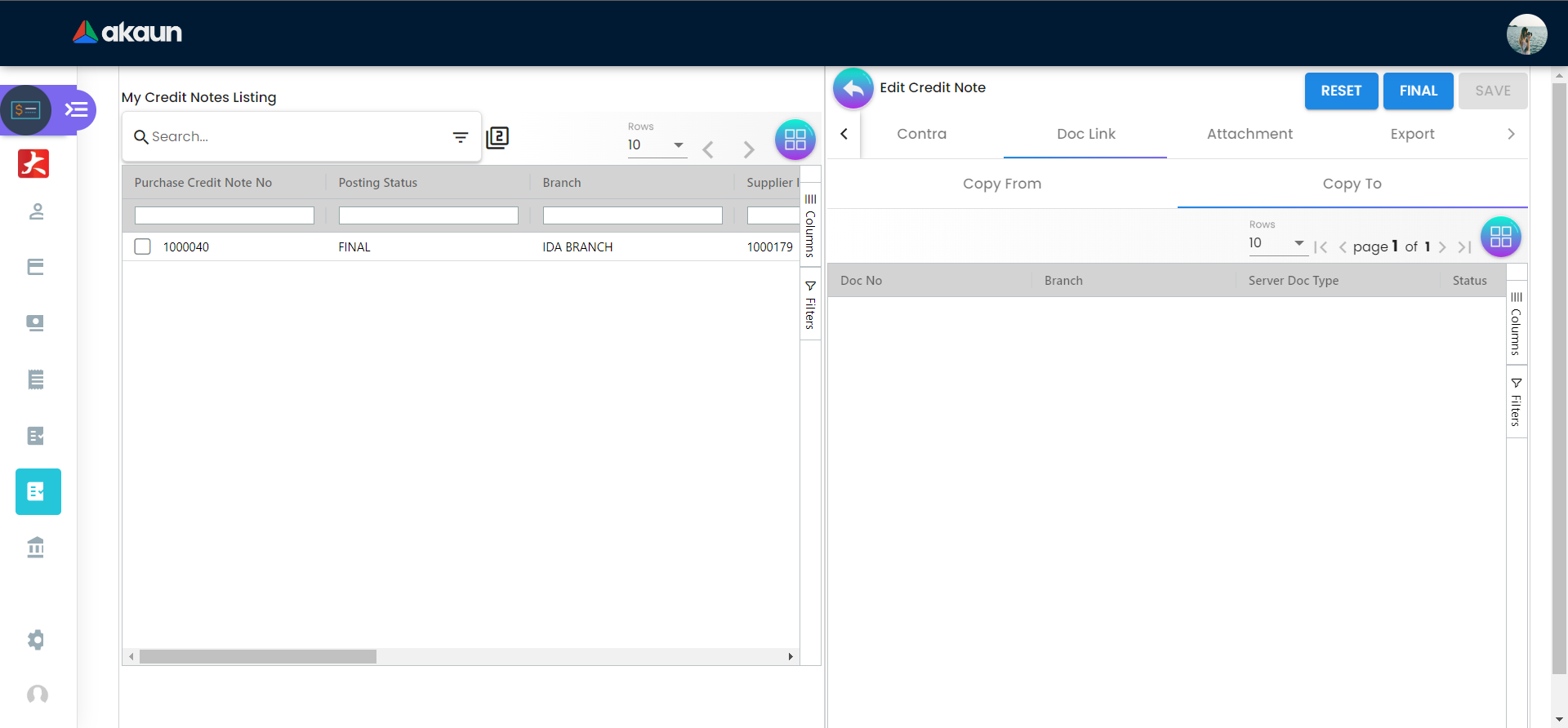 Doc Link Tab - Copy To