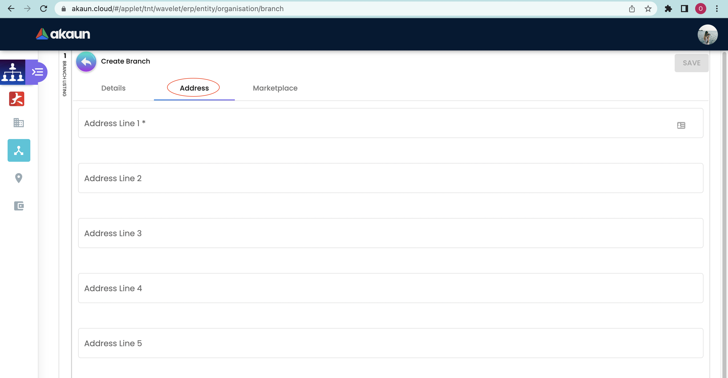 Create Address Details
