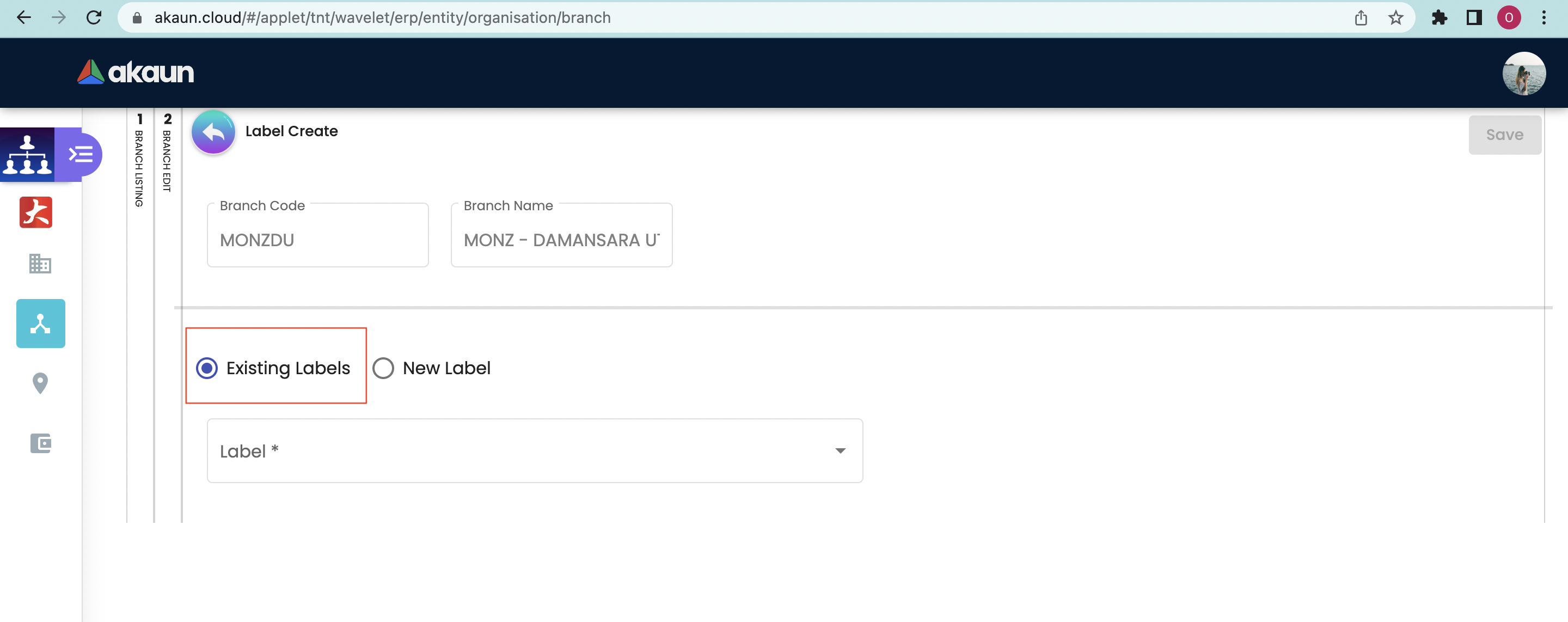 Edit Branch Labels