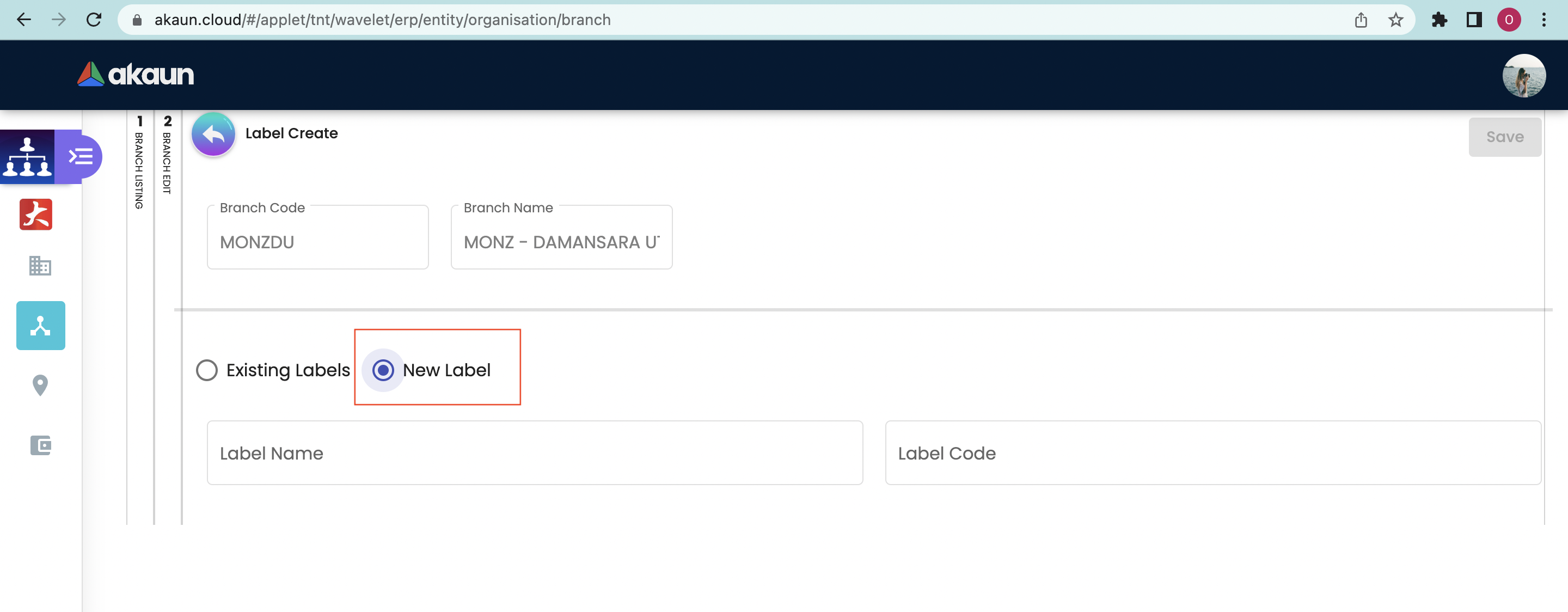 Edit Branch Labels