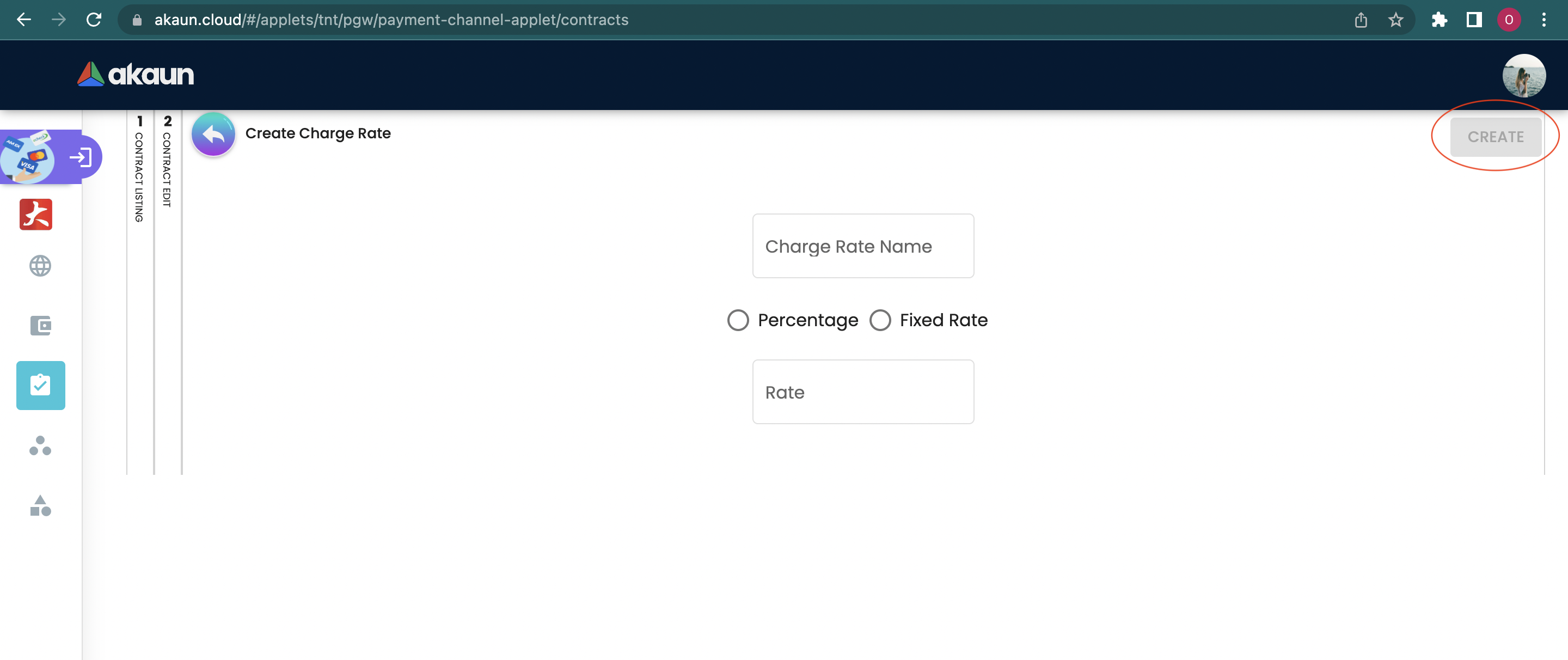 Create Charge Rate