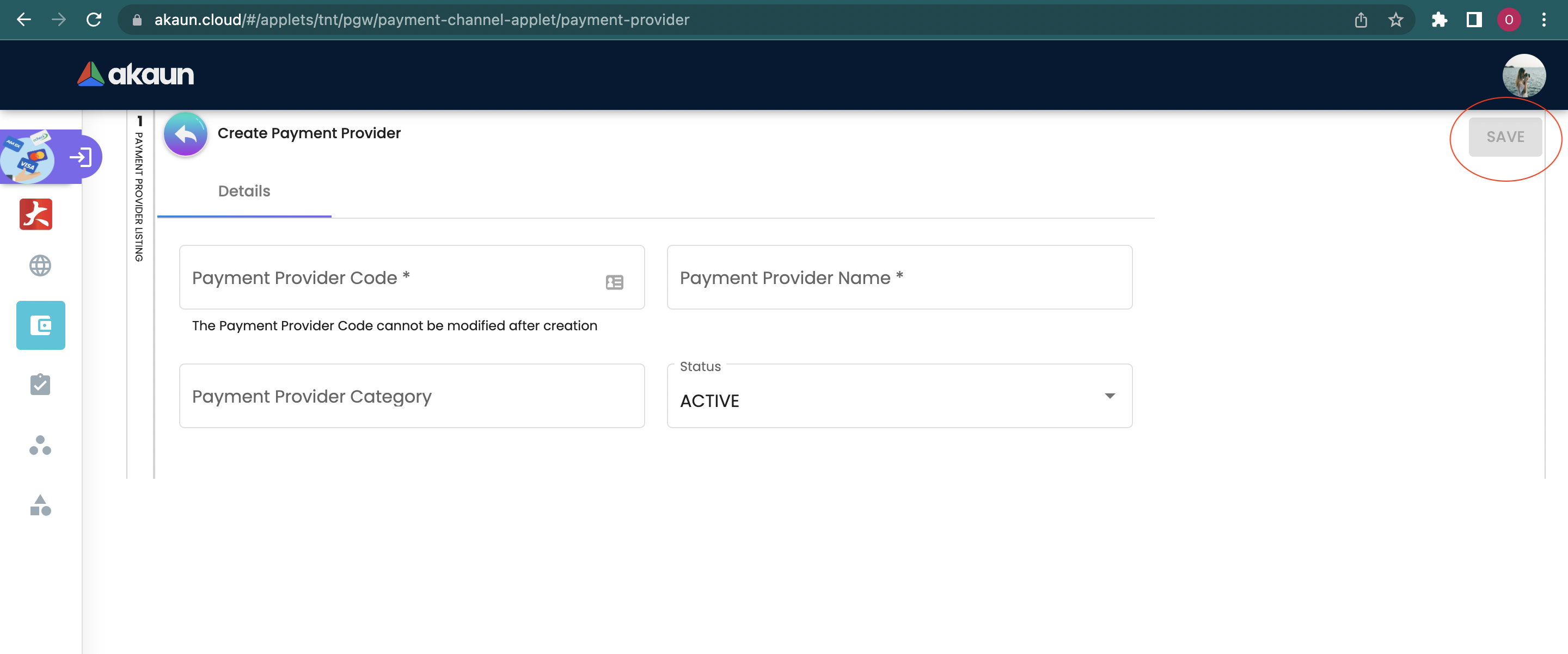 Create Payment Provider