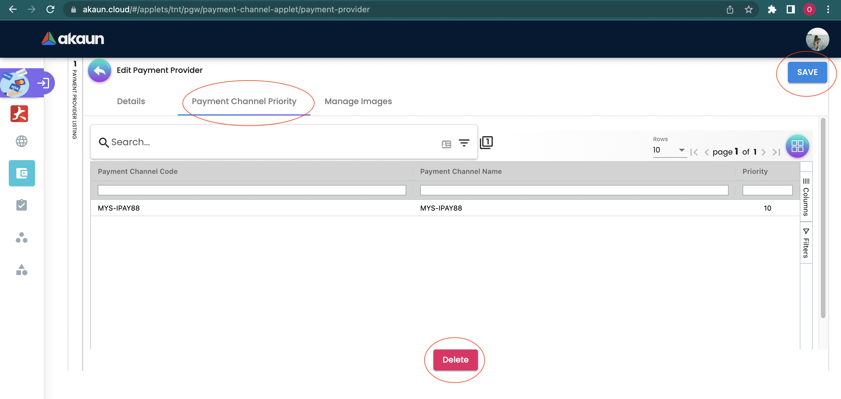 Edit Payment Channel Priority