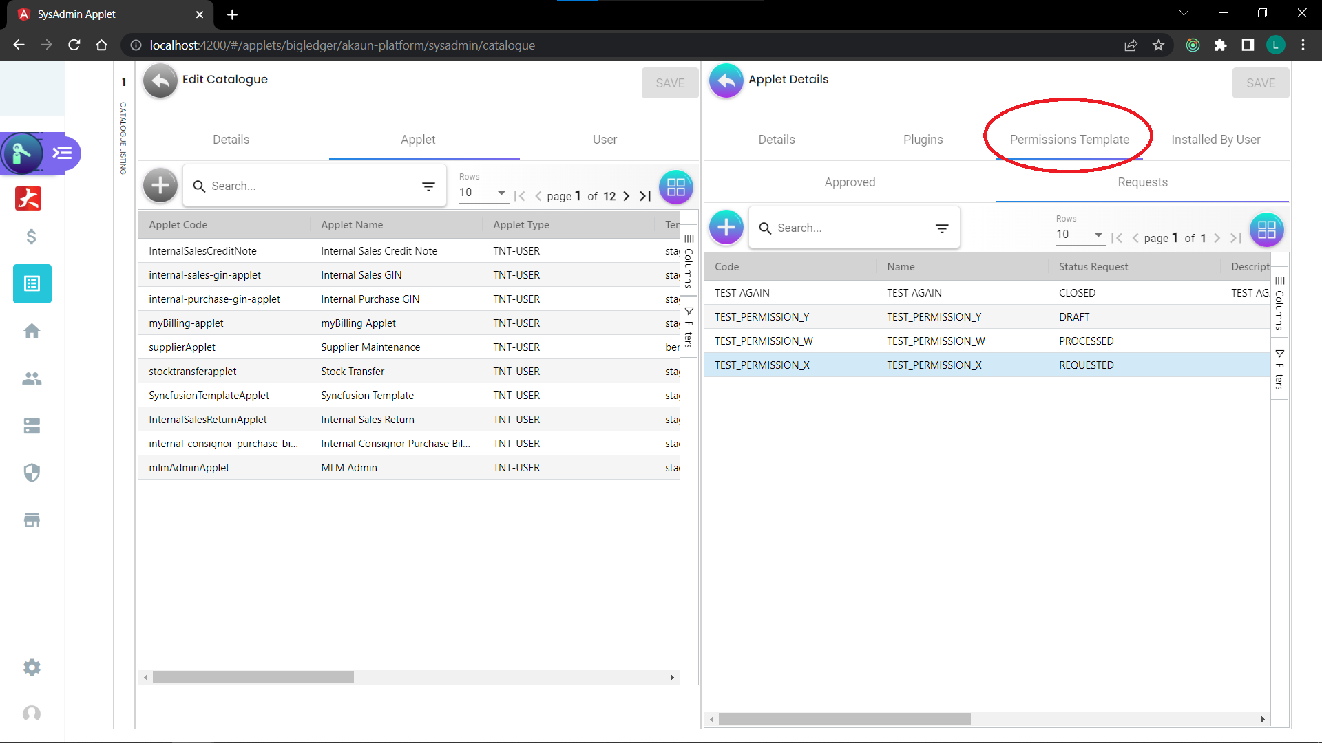 Requested Permissions