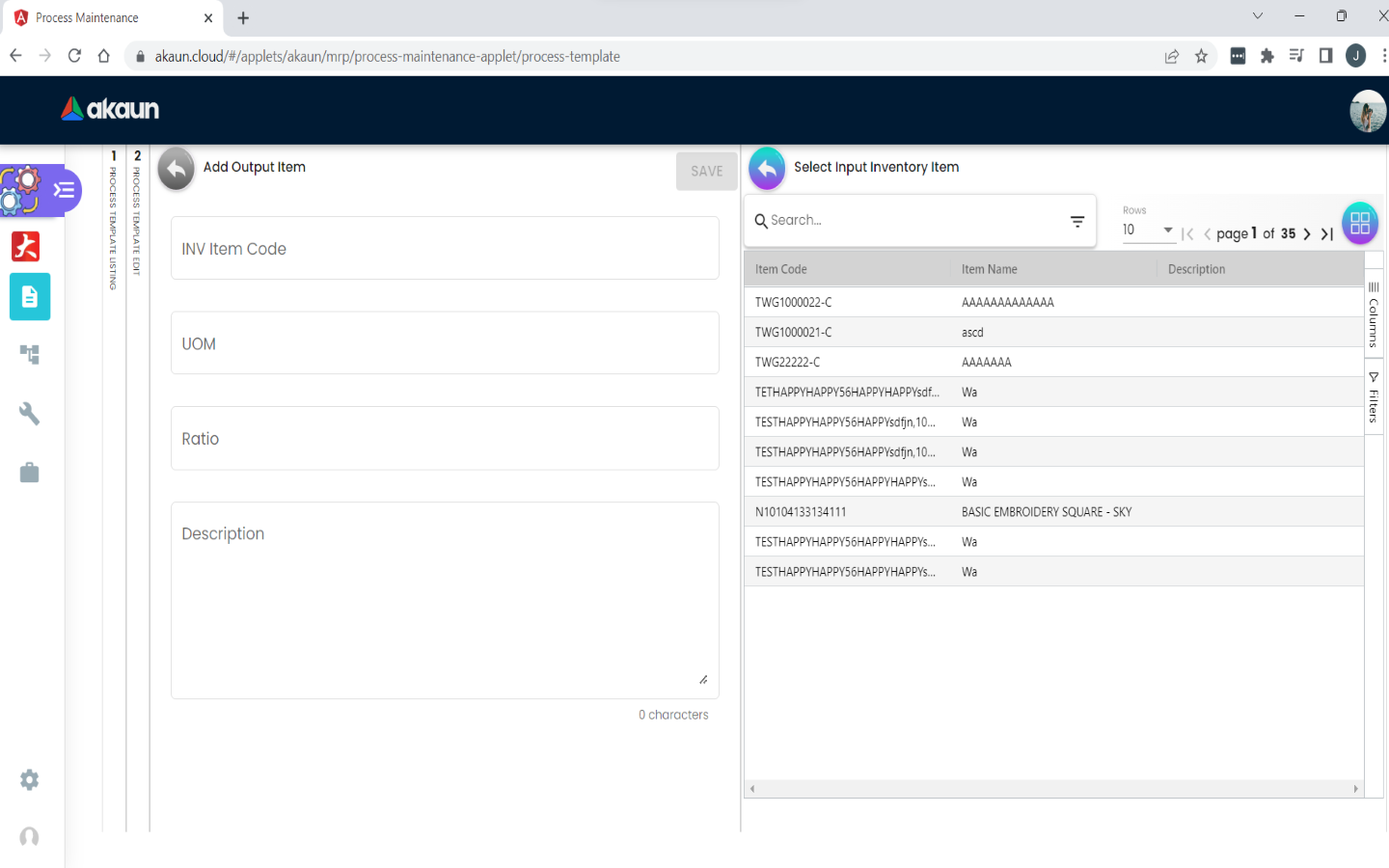 Output Select Item