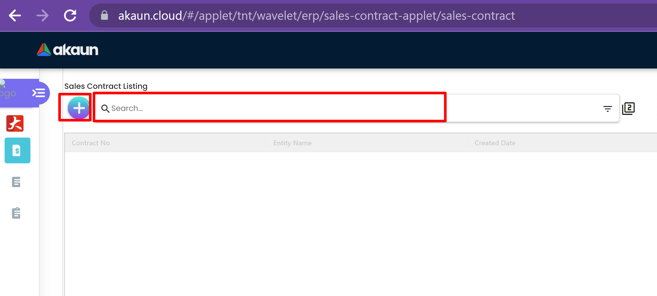 Sales Contract Listing