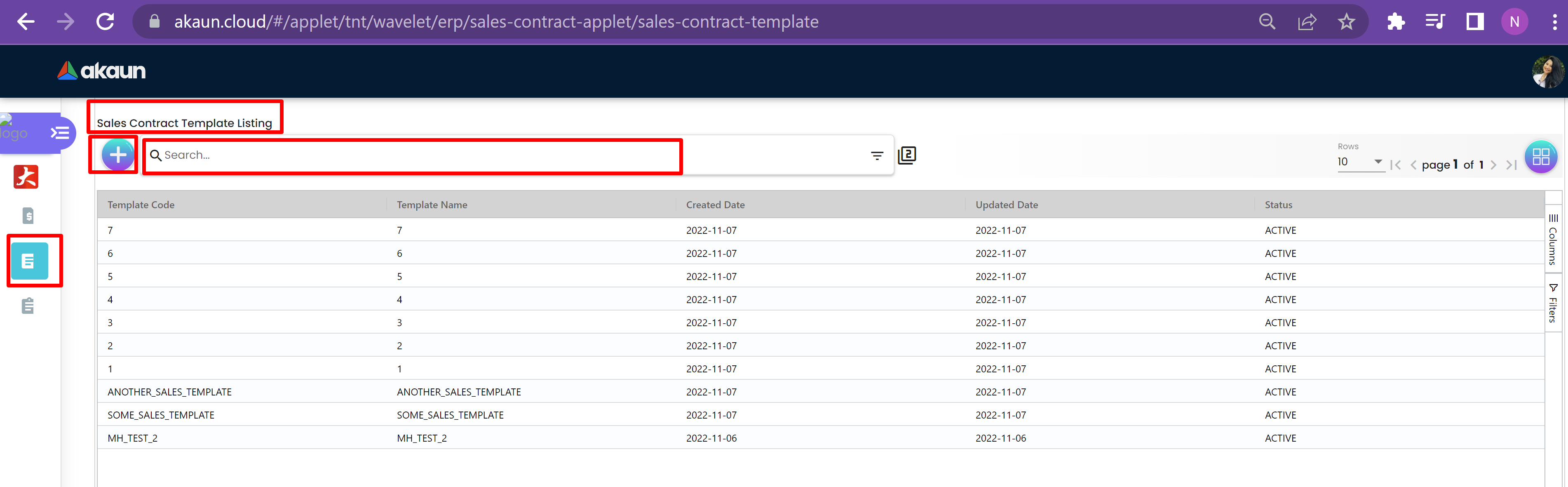 Template Listing