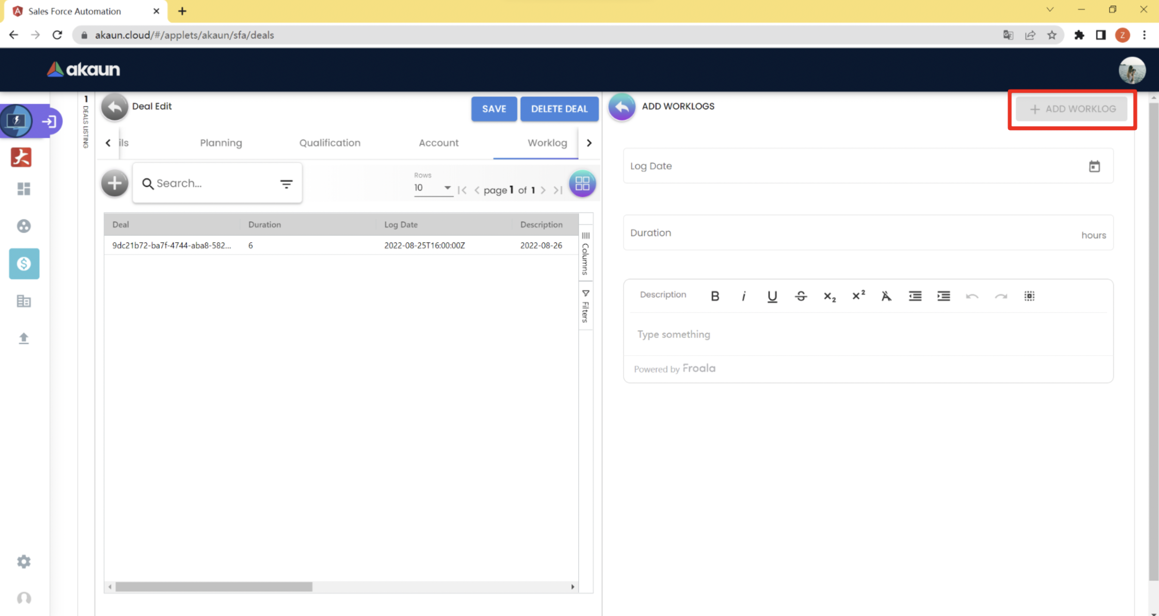 Add Worklog