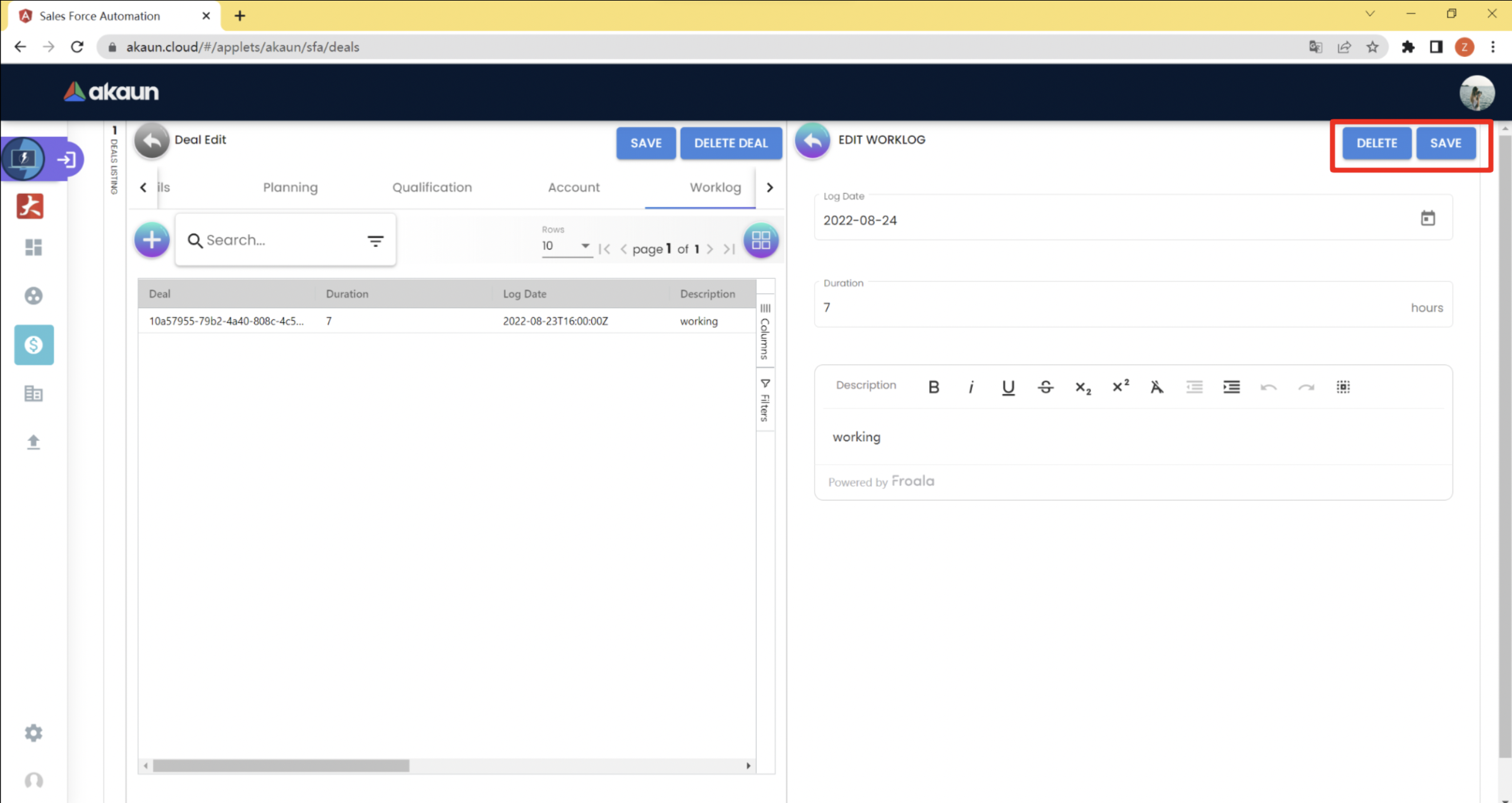 Save Worklog