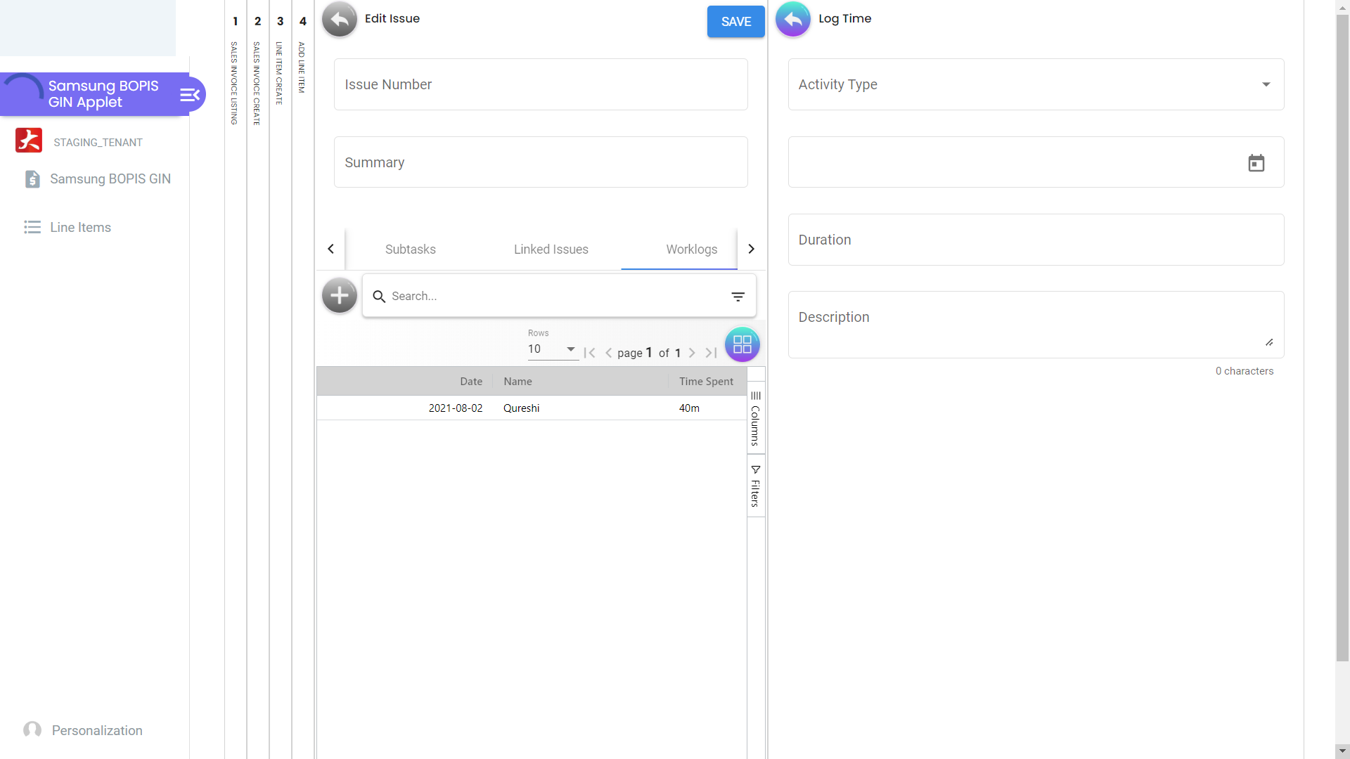 Create Worklogs
