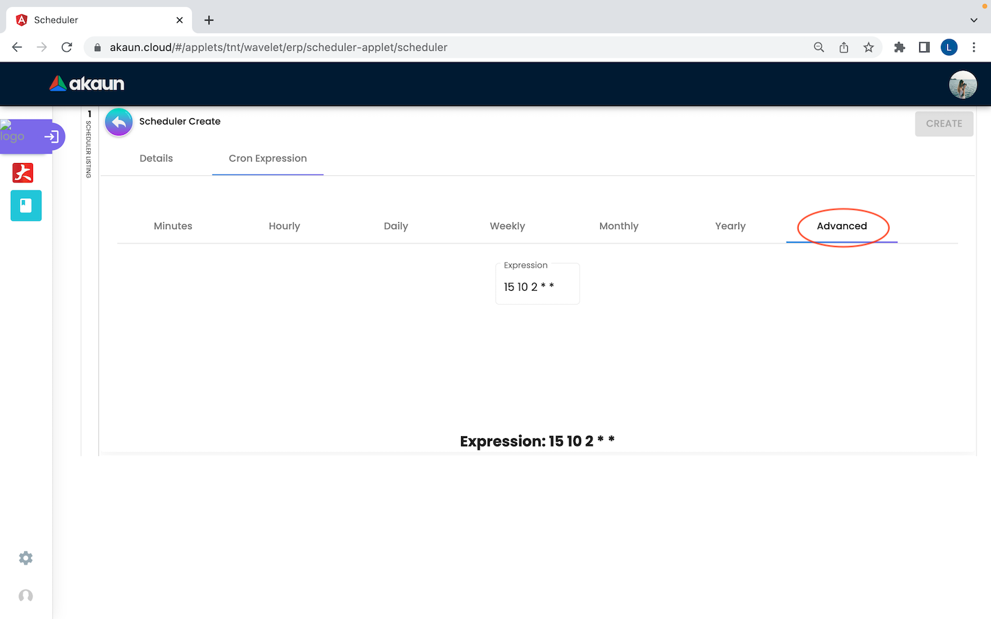 CreateScheduler CronExpression Advanced