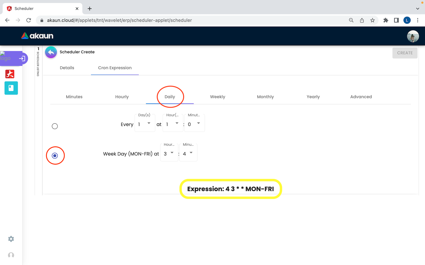 CreateScheduler CronExpression Daily 2