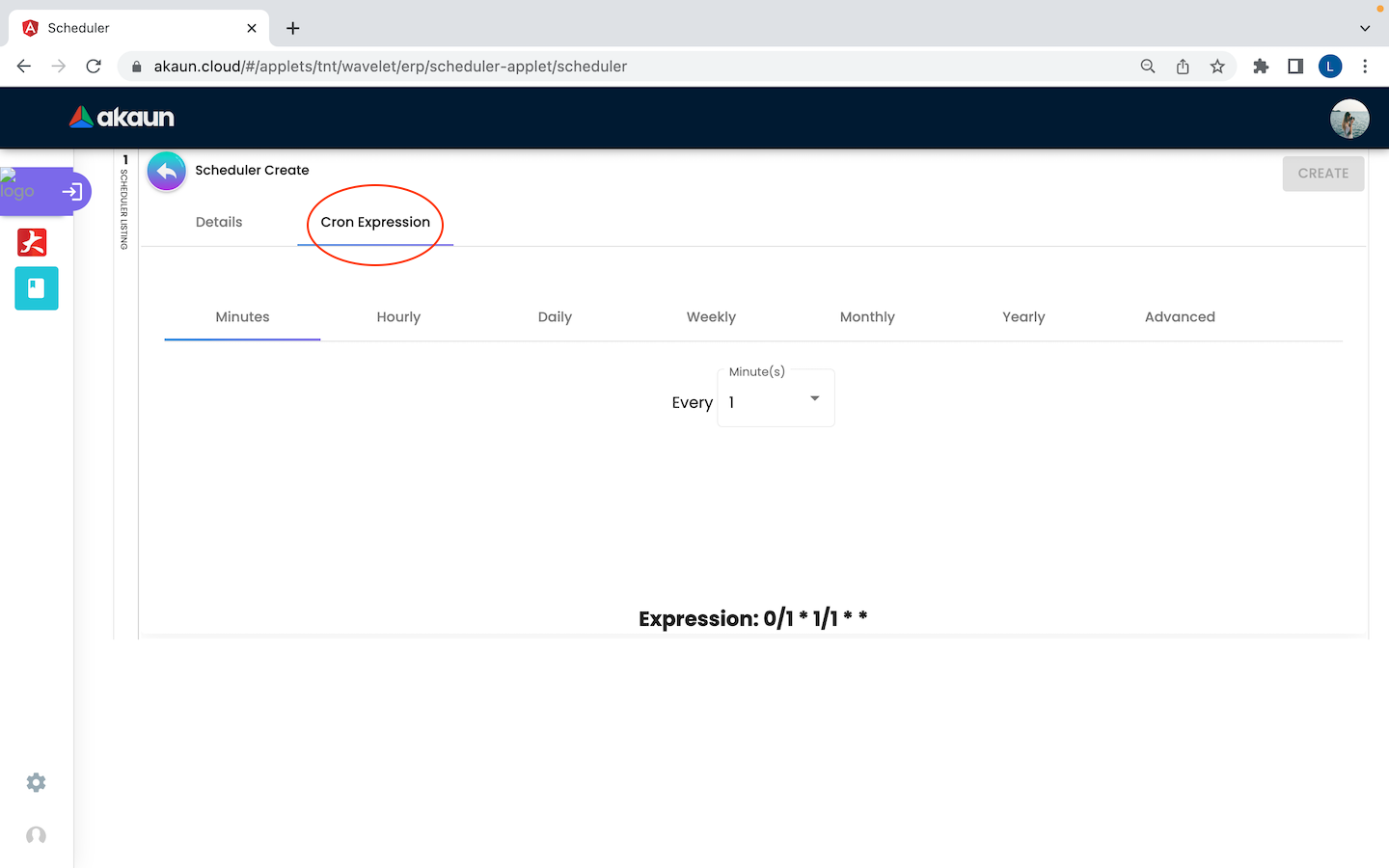 CreateScheduler CronExpression