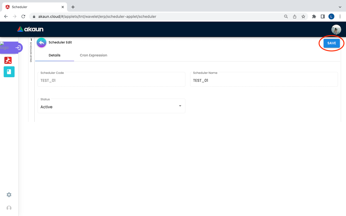 EditScheduler SaveButton
