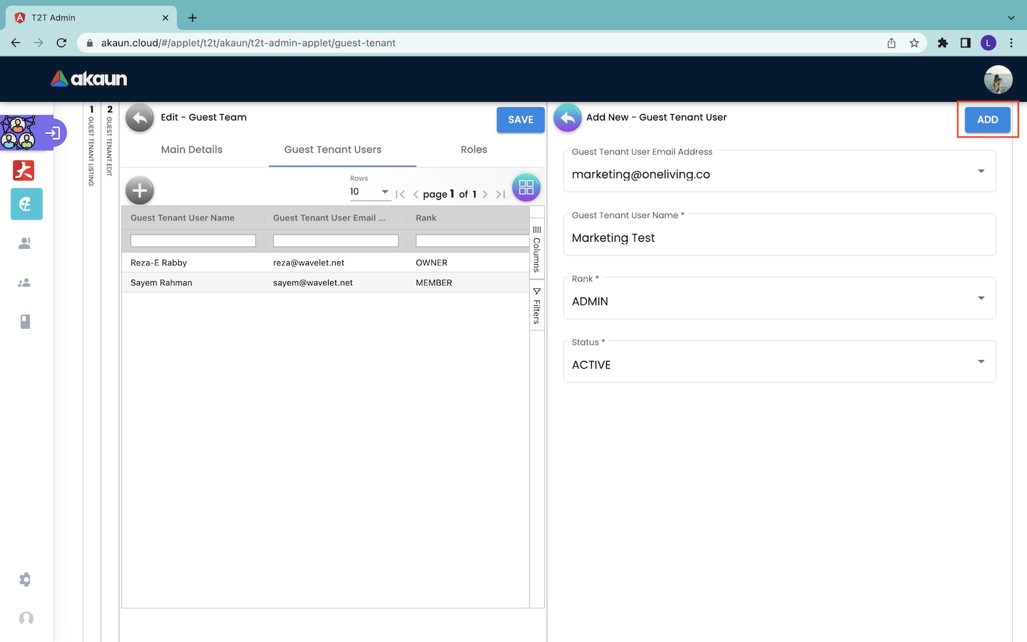 Create Guest Tenant Users