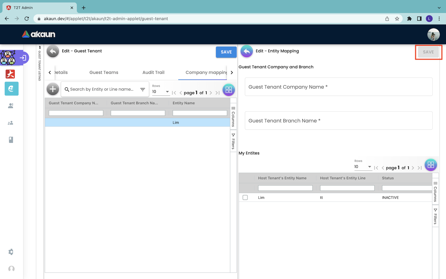 Edit Entity Mapping