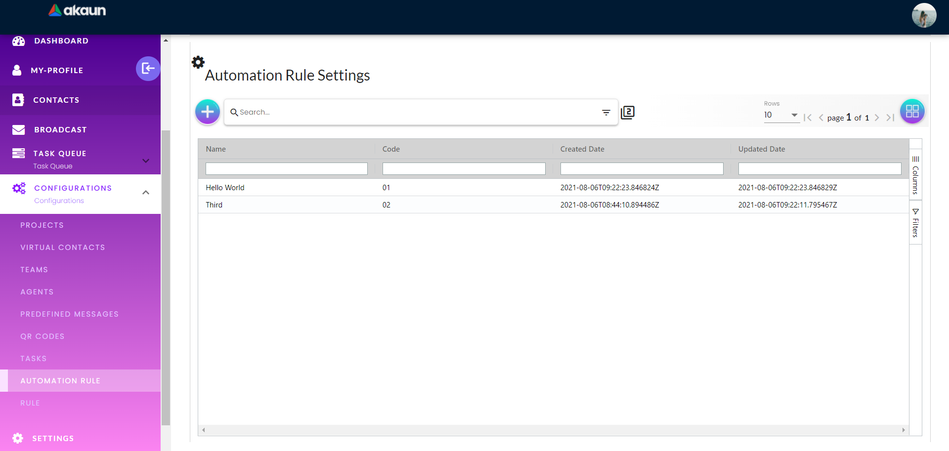 config automation list