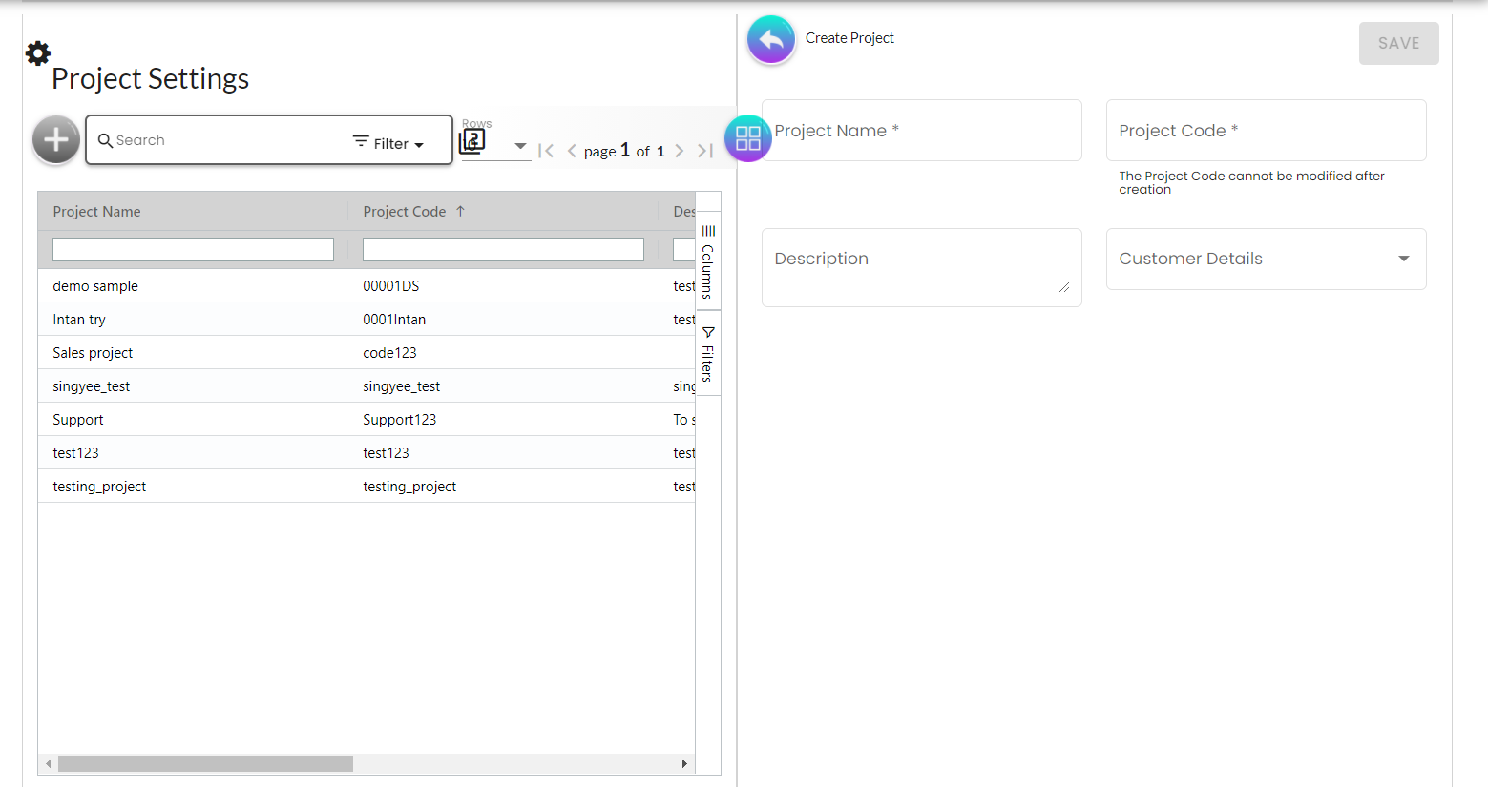 config projects create