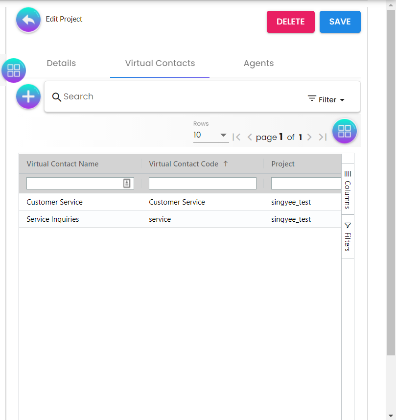 config projects edit