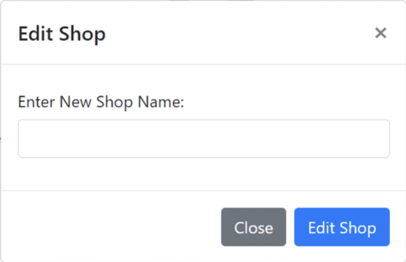 Edit Shop Modal