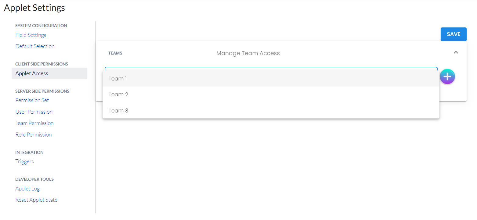 settings client permission