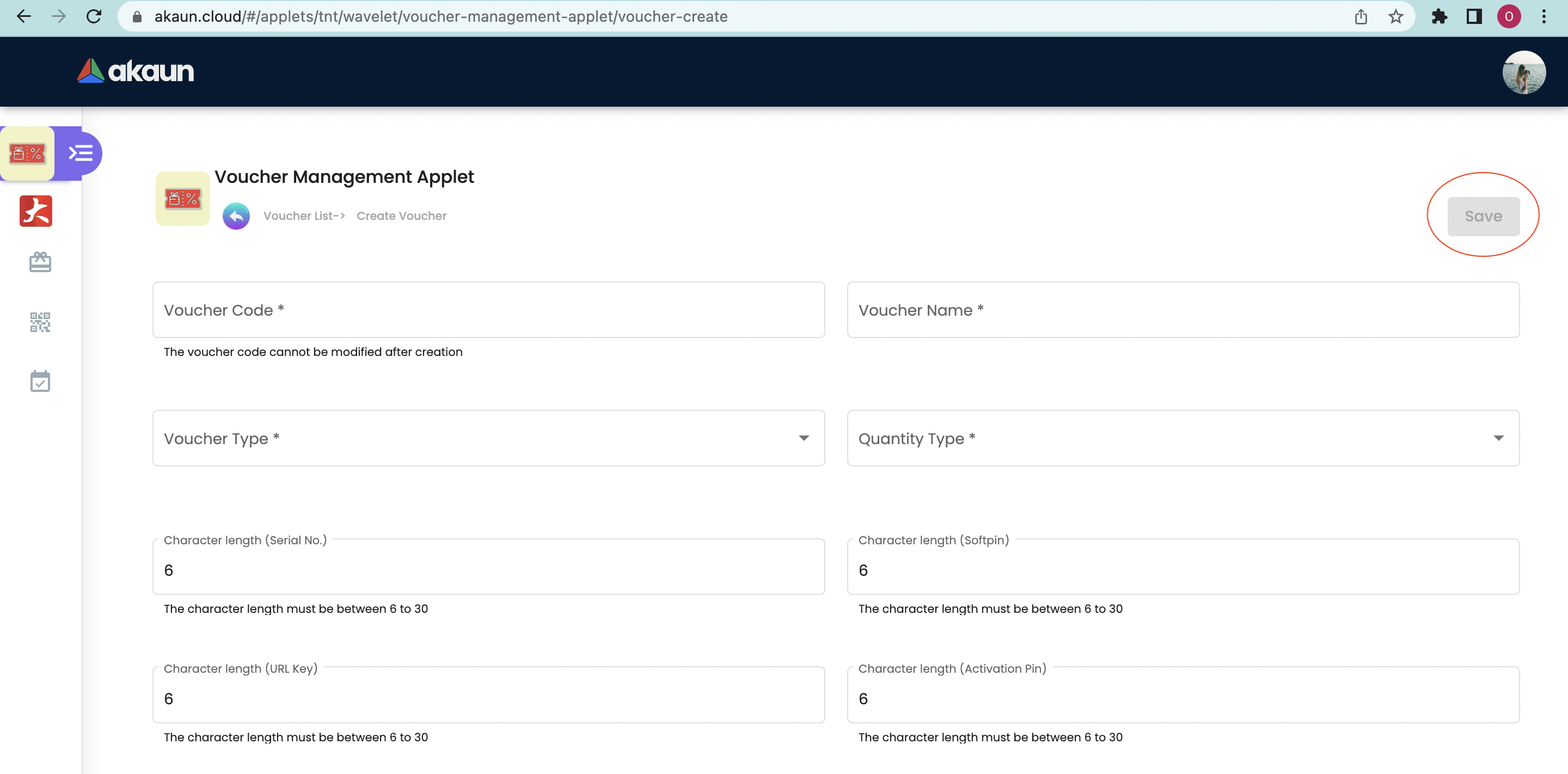 Create Voucher