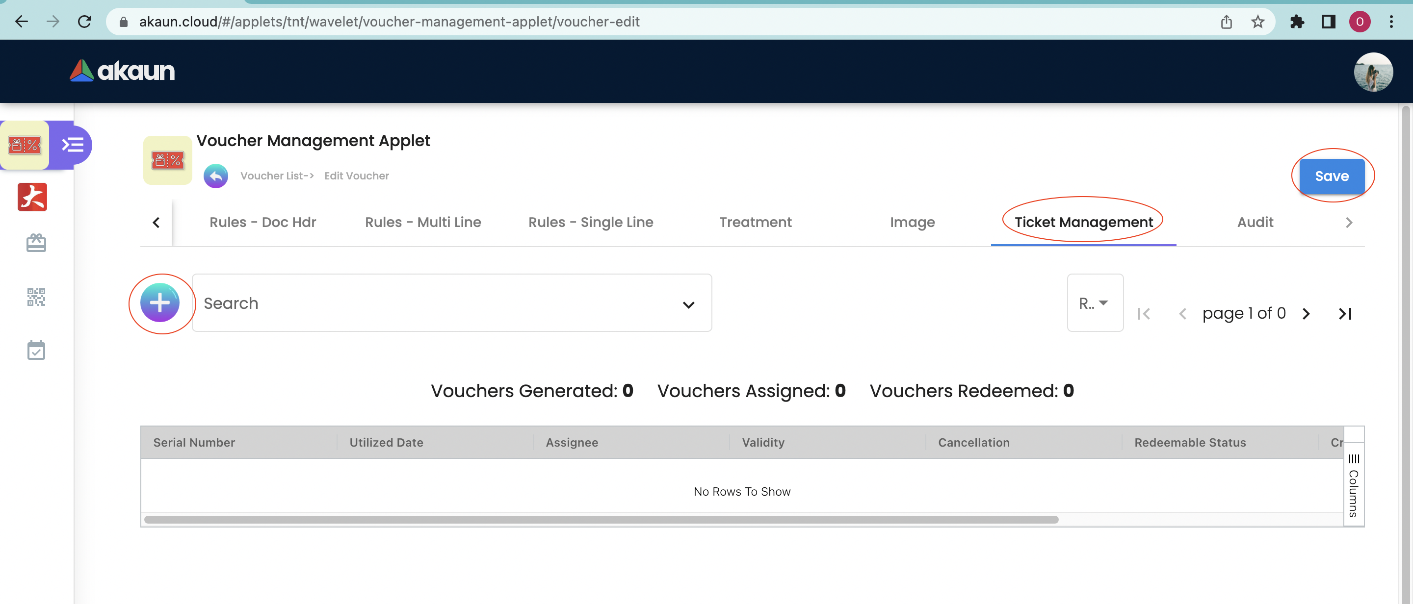 Edit Voucher Ticket Management