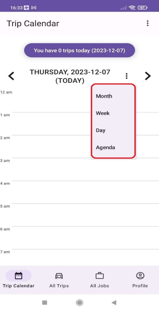 Trip Calendar