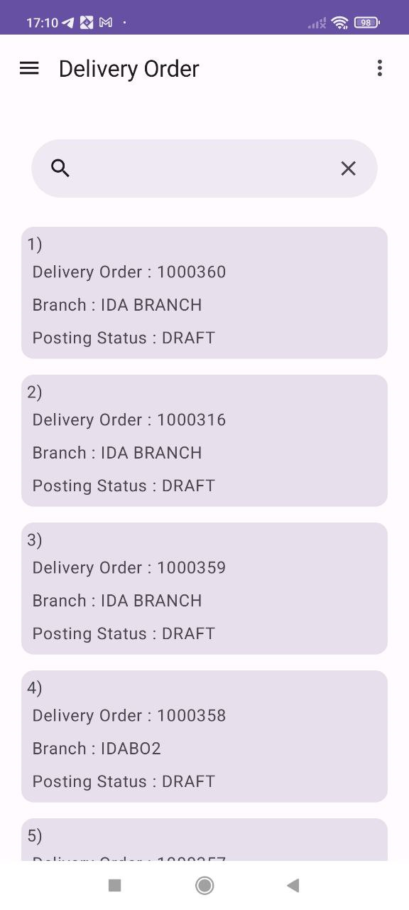 Listing of delivery orders
