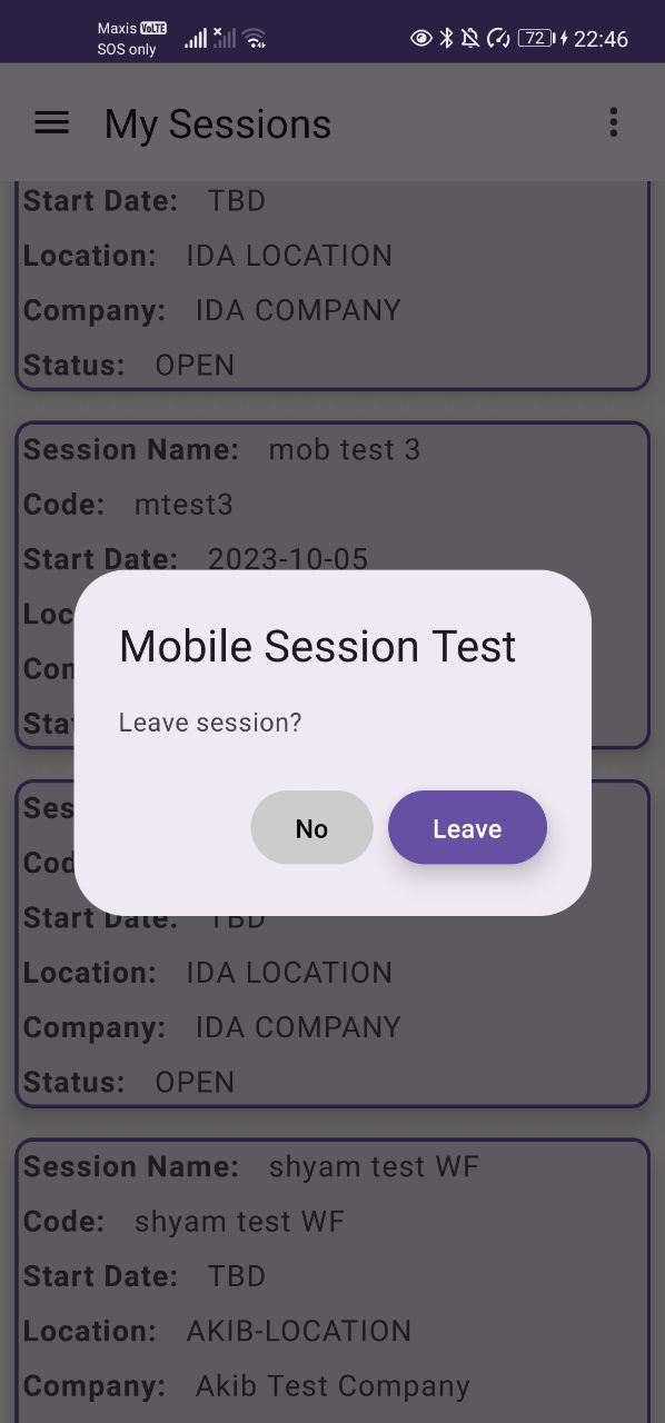 Leaving a session