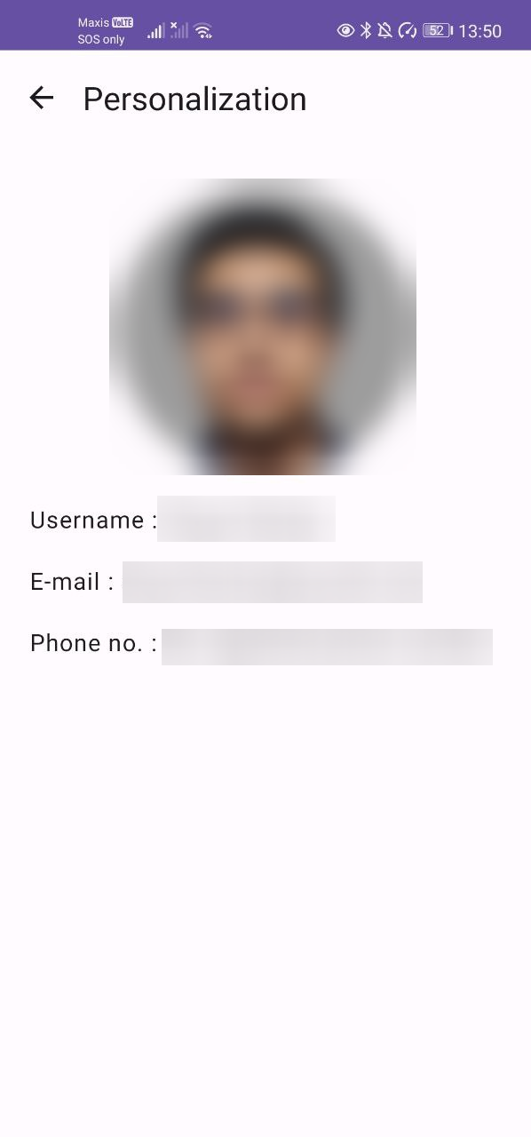 Personalization Screen