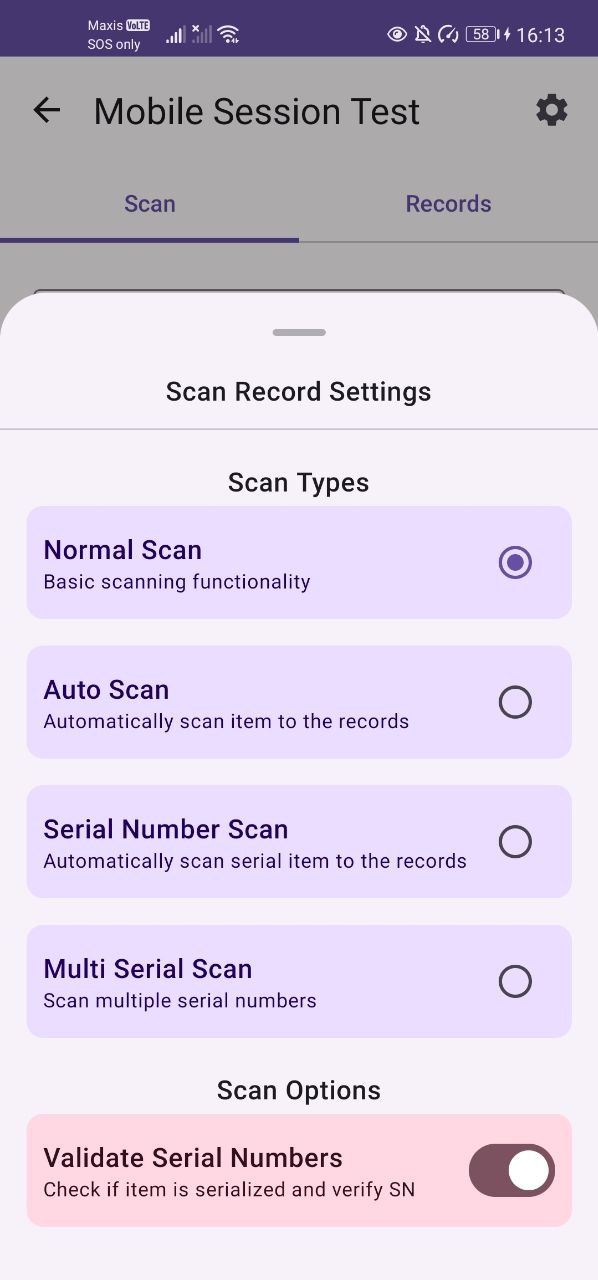 Scan settings and options