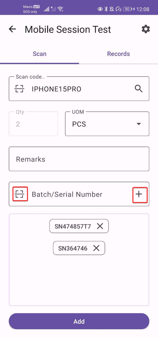 Serialized/batch item scan