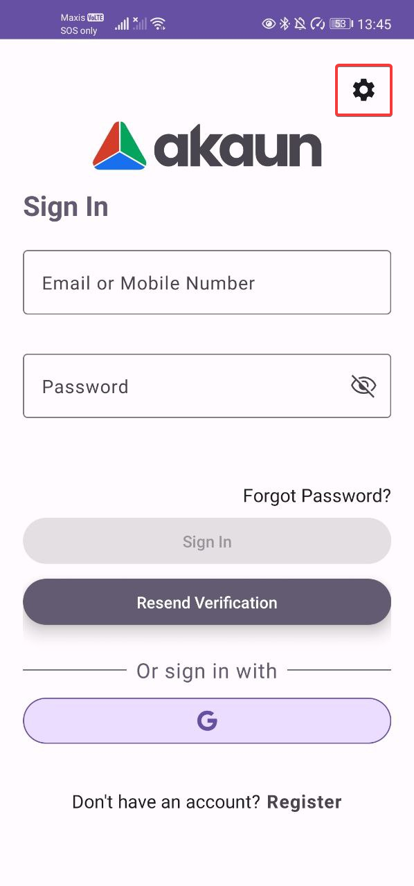 Sign In Screen