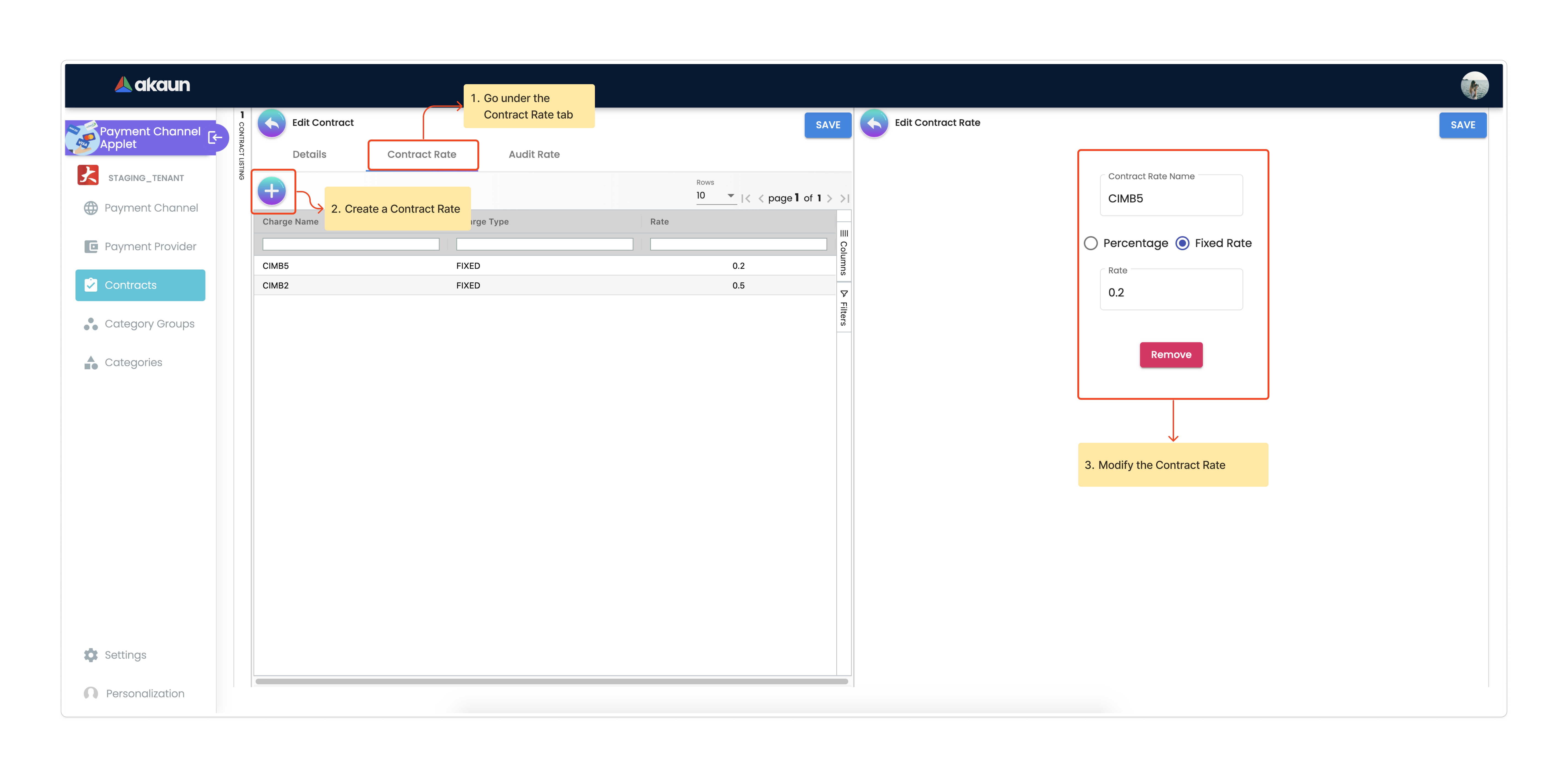 07 Payment Channel Applet Edit Contact Rate