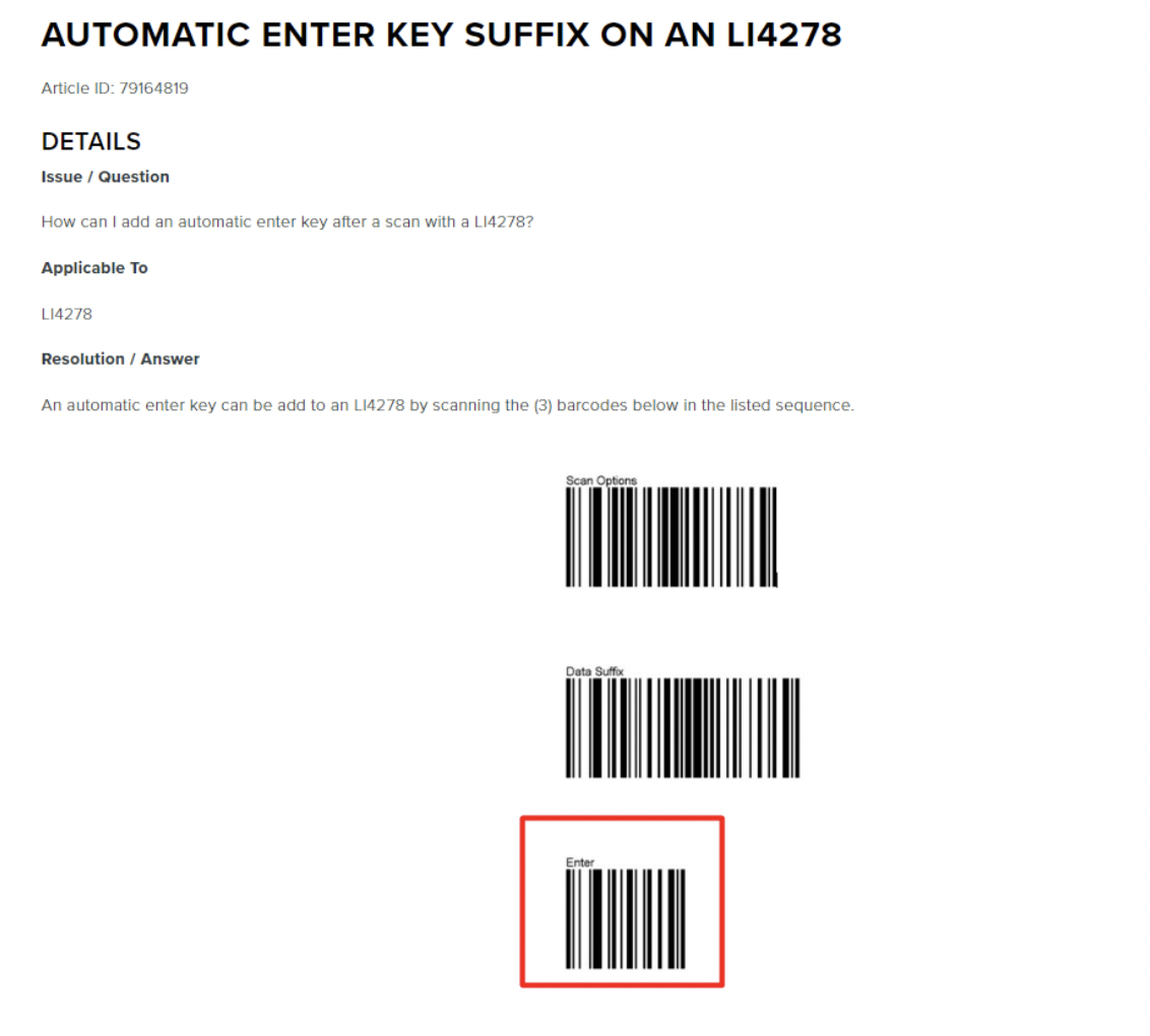 Automatic Enter Key Suffix