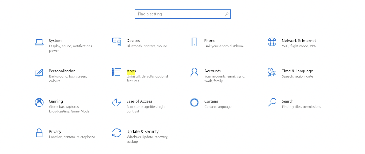 Find A Setting