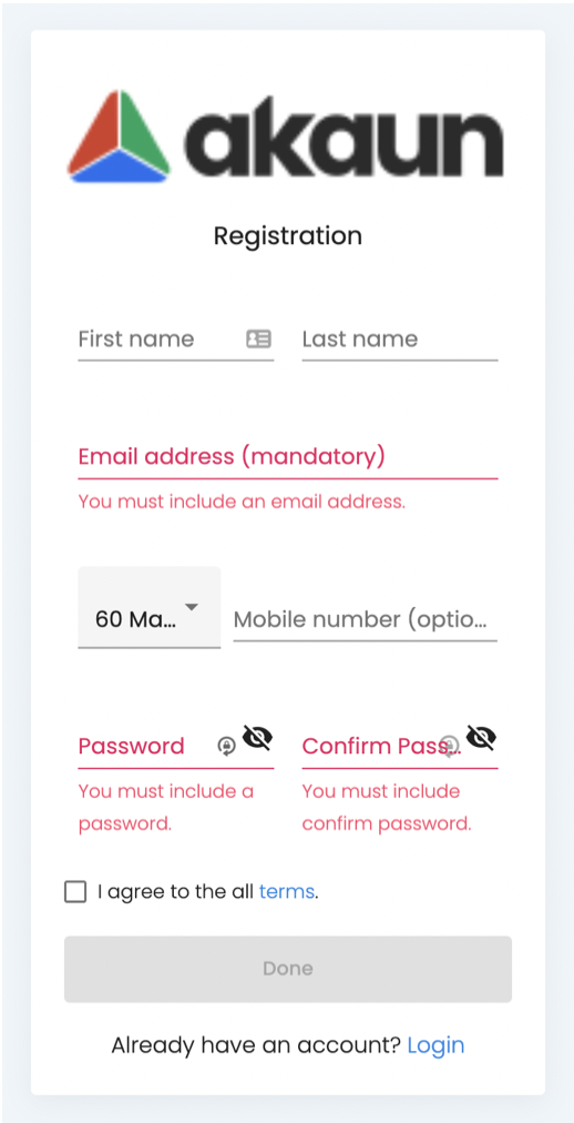 Akaun Registration