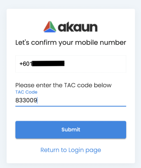 Confirm Mobile Number
